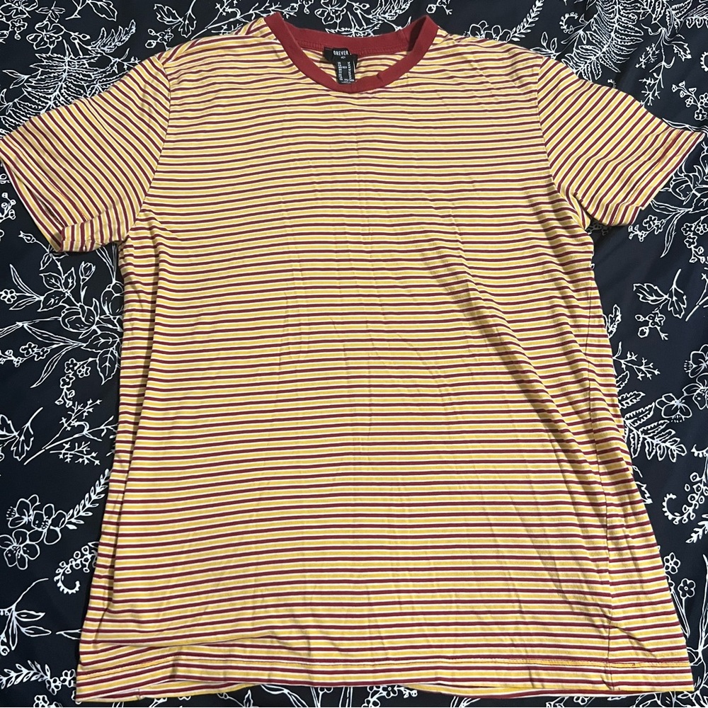 Forever 21 Red and Yellow Striped T-Shirt
